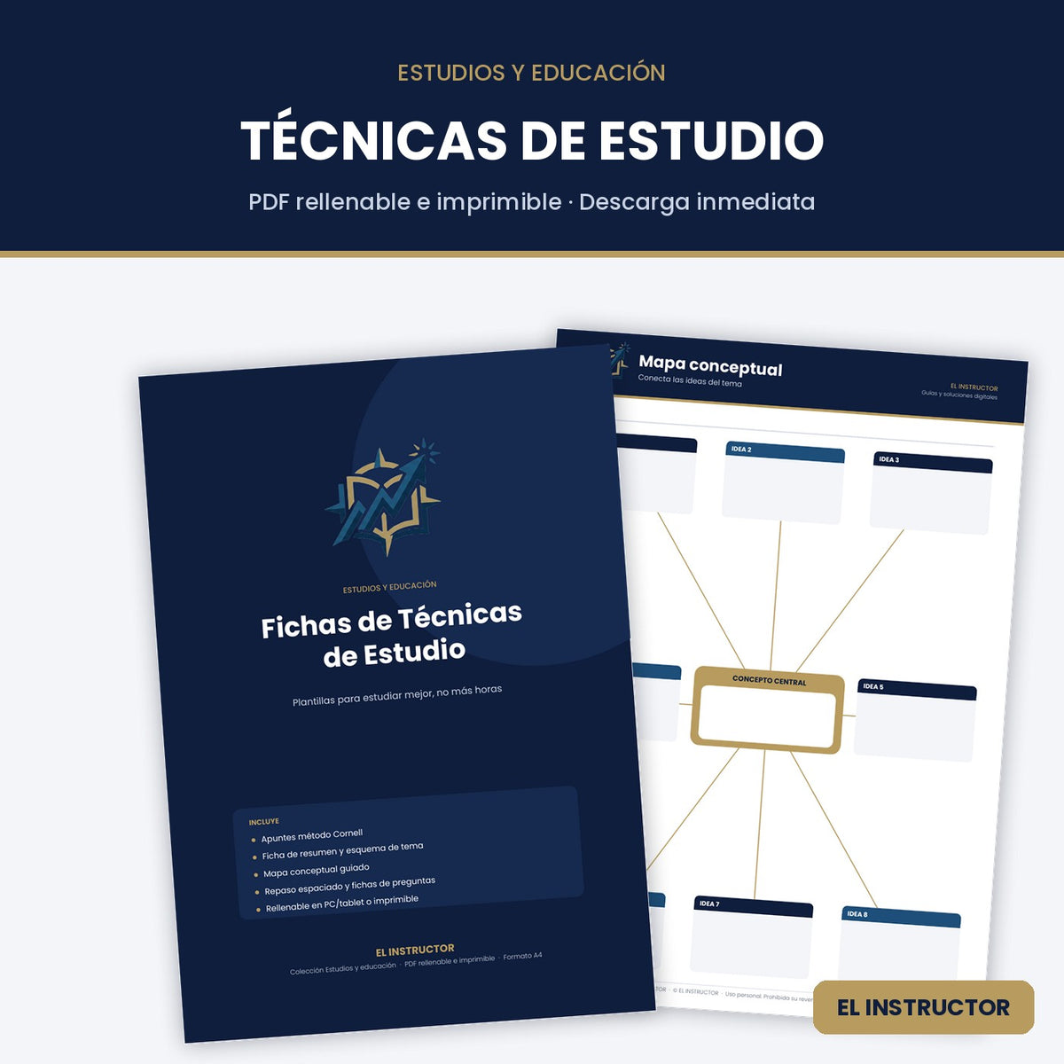 Fichas de Técnicas de Estudio – Plantilla PDF Rellenable
