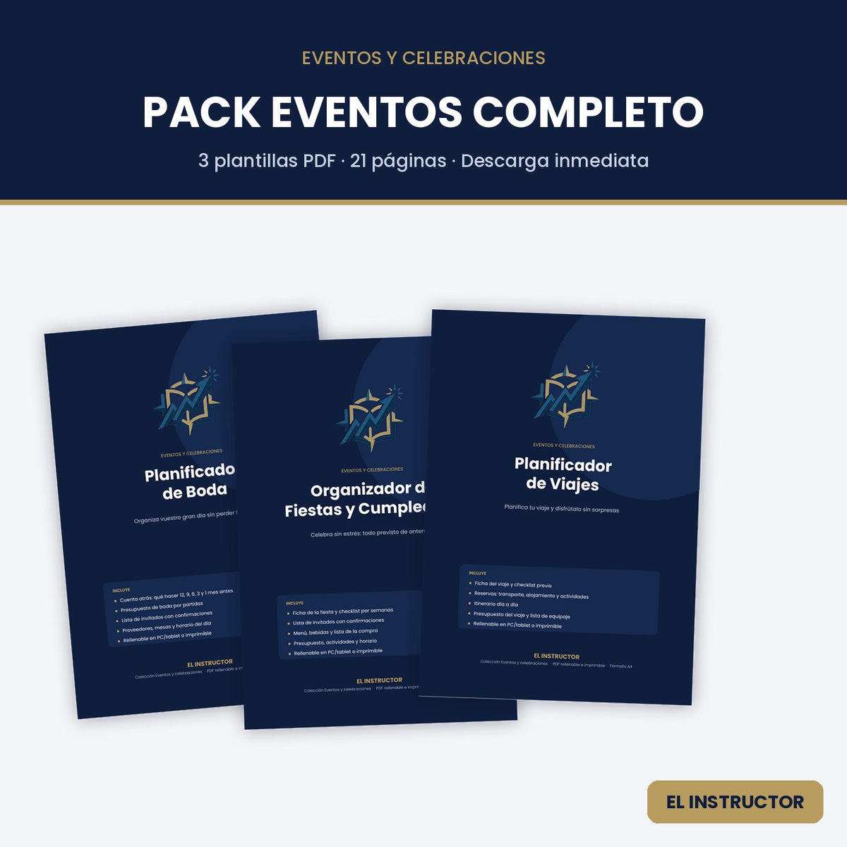 Pack Eventos Completo – 3 Plantillas PDF Rellenables