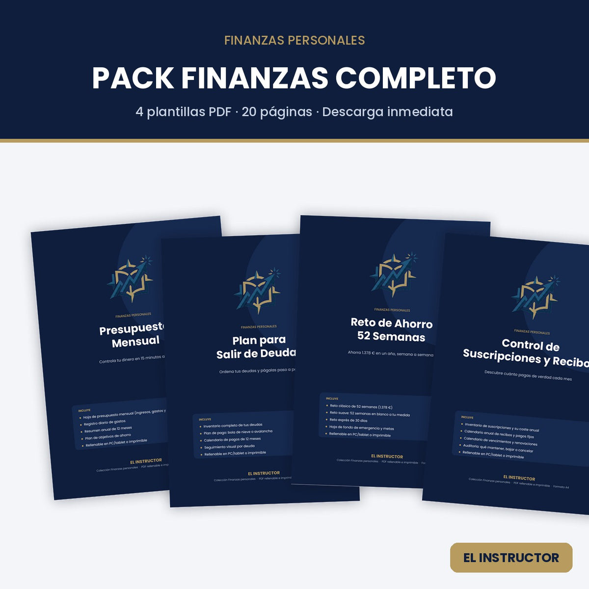 Pack Finanzas Completo – 4 Plantillas PDF Rellenables