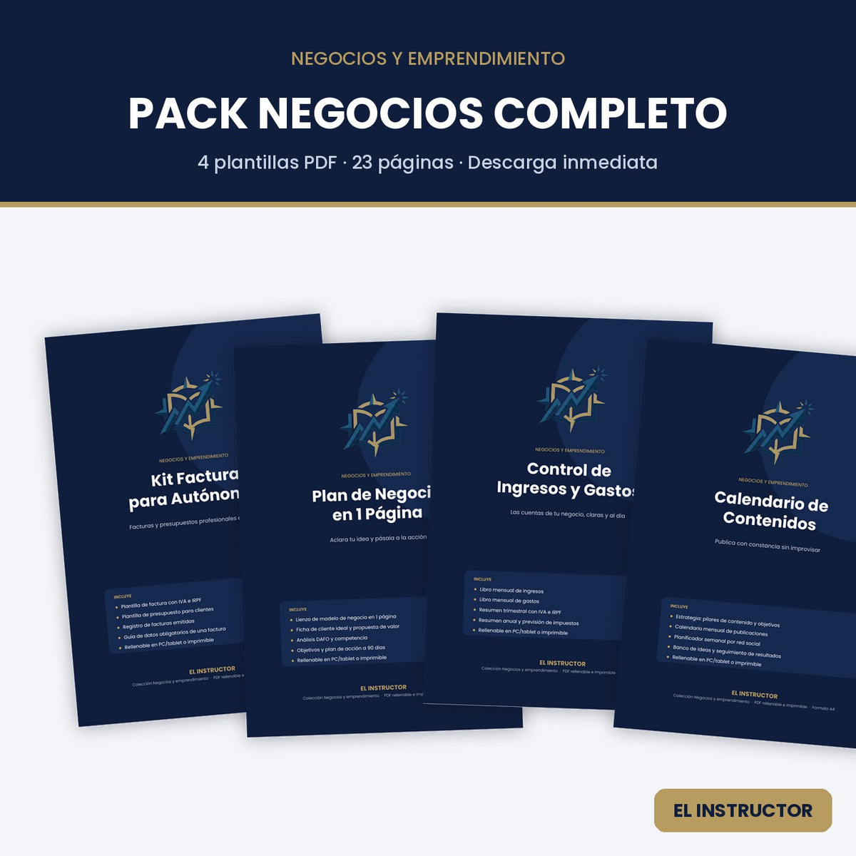 Pack Negocios Completo – 4 Plantillas PDF Rellenables