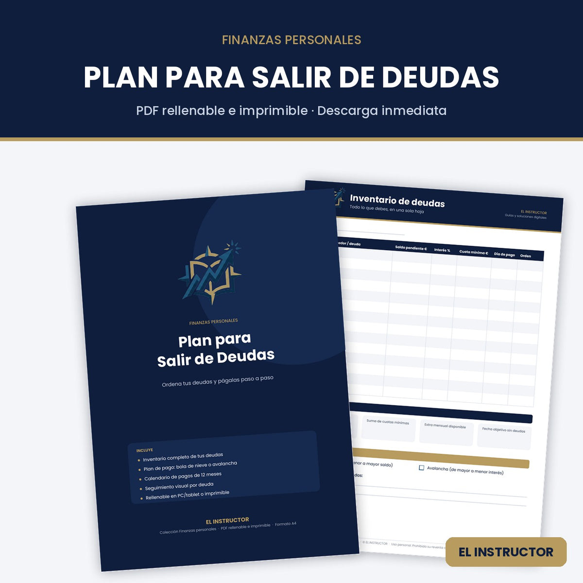 Plan para Salir de Deudas – Plantilla PDF Rellenable