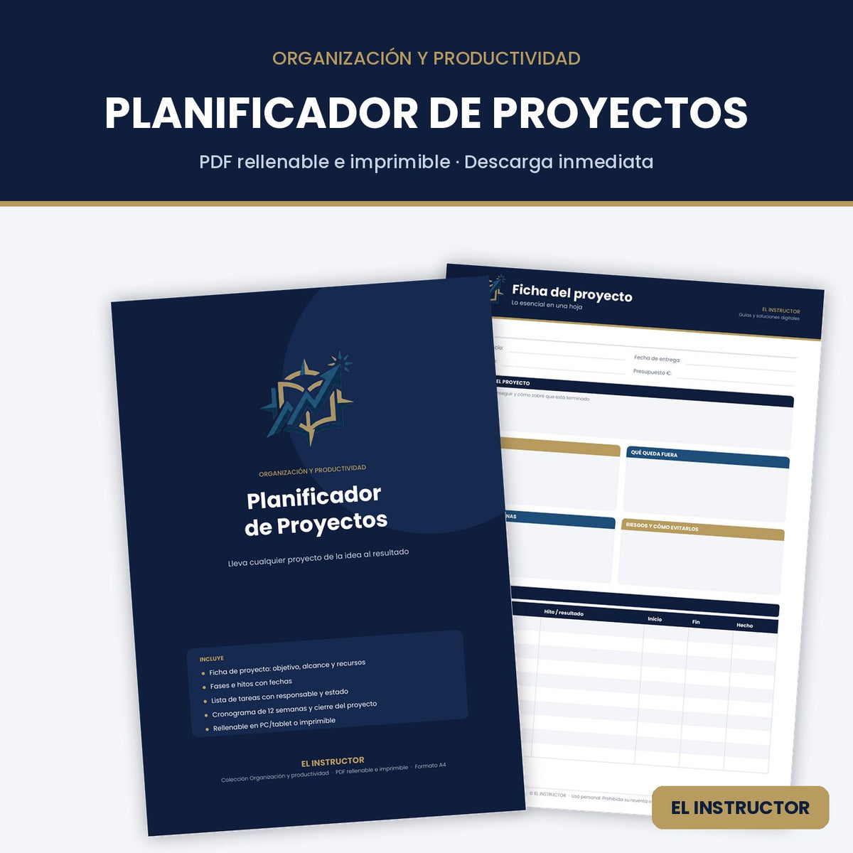 Planificador de Proyectos – Plantilla PDF Rellenable