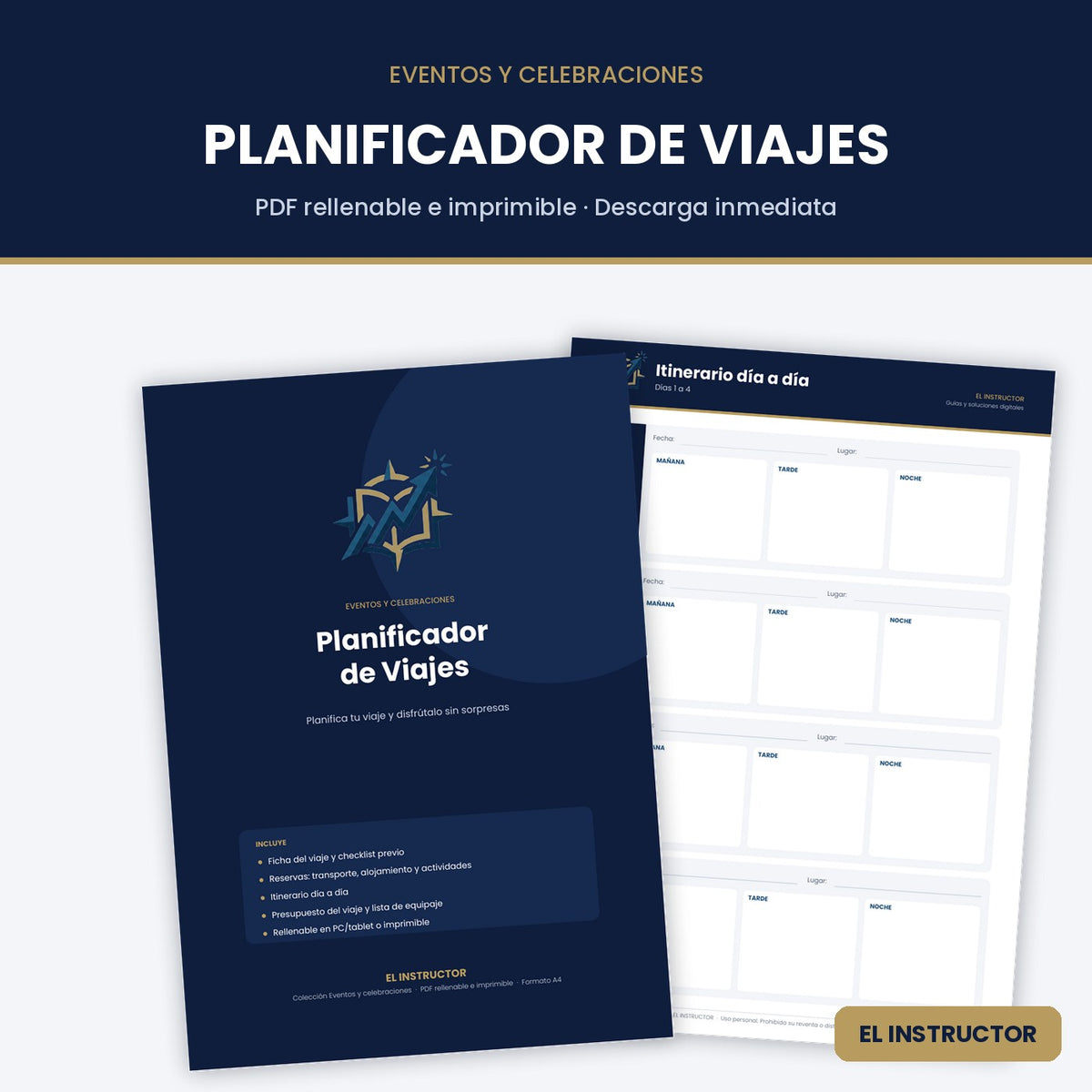 Planificador de Viajes – Plantilla PDF Rellenable