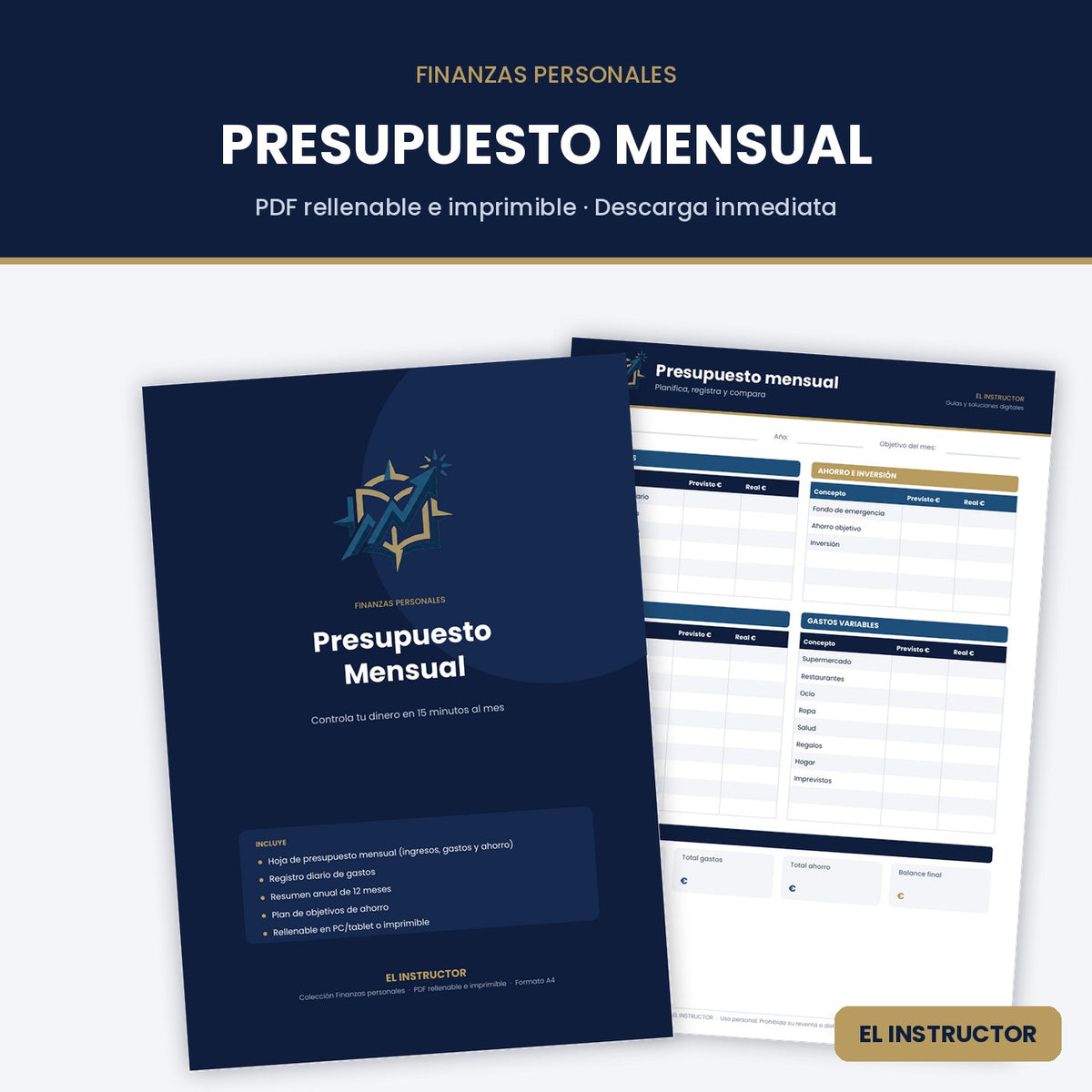 Presupuesto Mensual – Plantilla PDF Rellenable